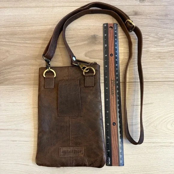 Vera‎ Pelle Leather Crossbody Bag/Wallet Brown Italy - Picture 7 of 7